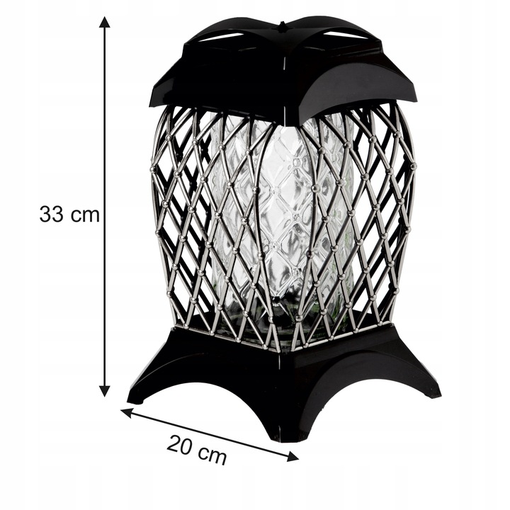 Znicz Srebro Na Grób Cmentarz Ażurowy Na Wszystkich Świętych Lampion 33 cm