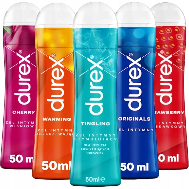 ZESTAW Durex 5x modeli ŻEL INTYMNY STYMULUJĄCY POTĘGUJĄCY DOZNANIA MIX