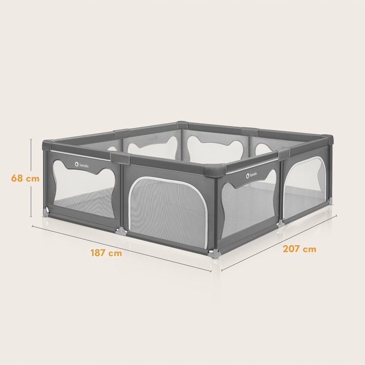 Kojec dla dziecka łóżeczko DUŻY PLAC ZABAW 207x187 cm Lionelo Willow