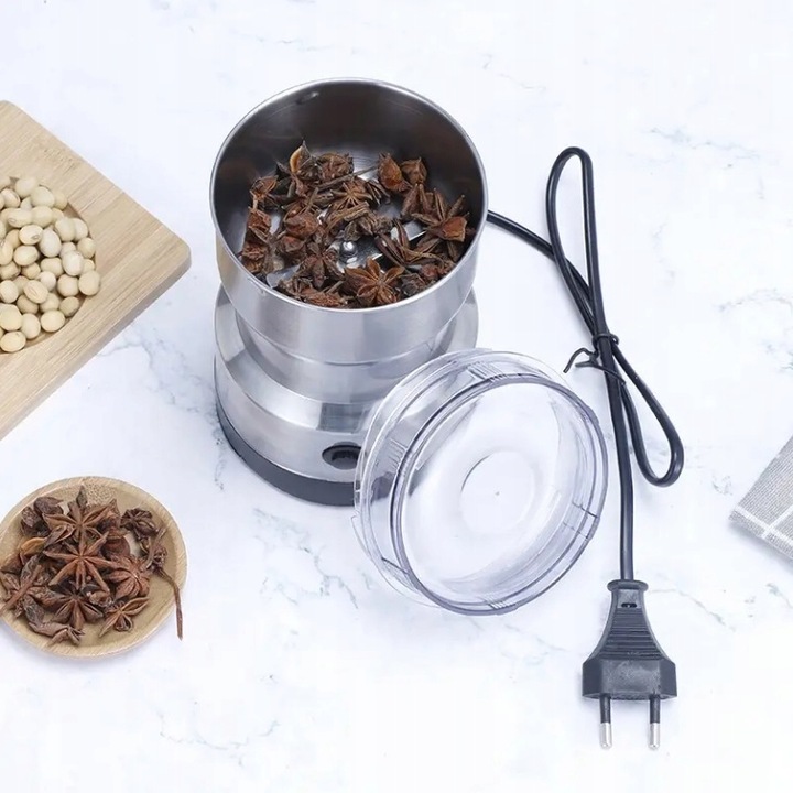 MŁYNEK DO KAWY MOCNY ELEKTRYCZNY DO MIELENIA PRZYPRAWY ORZECHY ZIARNA