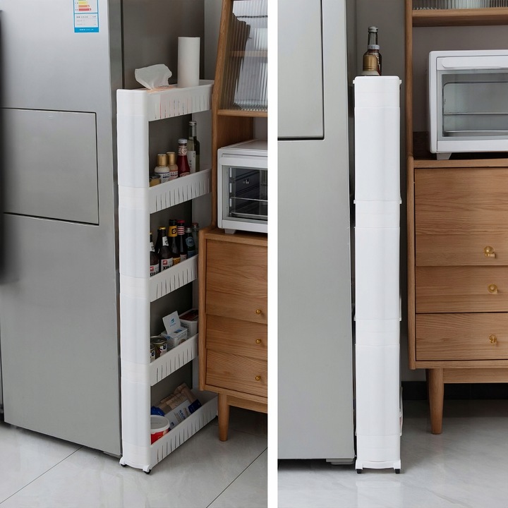 PÓŁKA ŁAZIENKOWA KUCHENNA REGAŁ NA KÓŁKACH MOBILNA 3 PÓŁKI SZAFKA