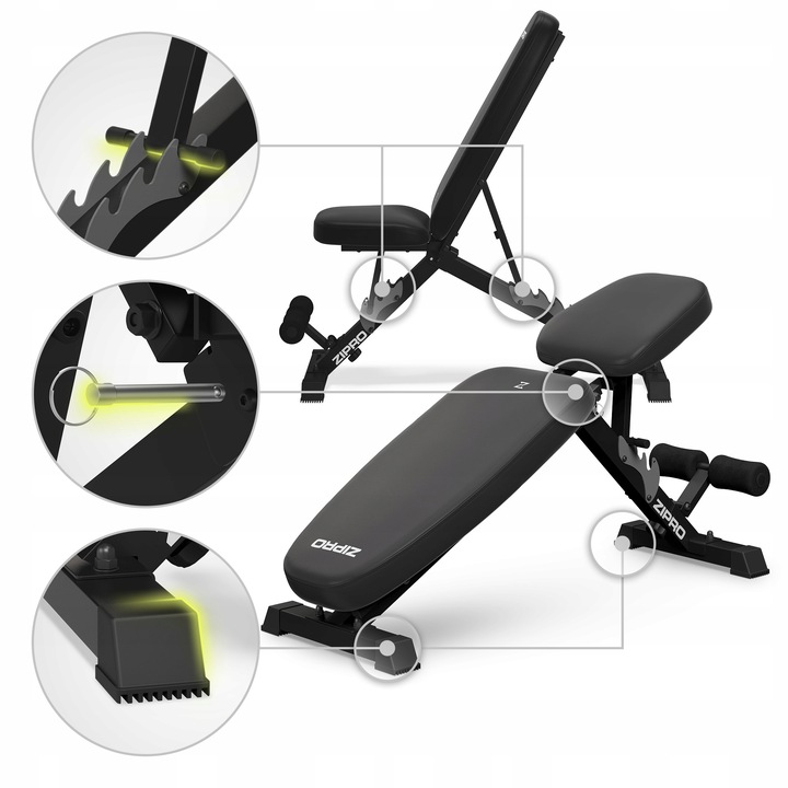 Ławka Treningowa do ćwiczeń Ławeczka prosta regulowana Składana Zipro