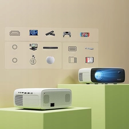 YOTON Y6 Projektor 4K ze statywem, Natywny Bluetooth 18000 lumenów