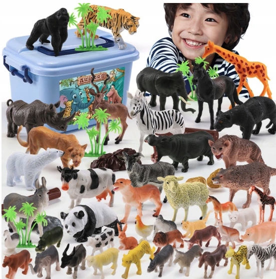 ZESTAW FIGUREK-I DZIKIE ZWIERZĘTA SAFARI 58 SZT.