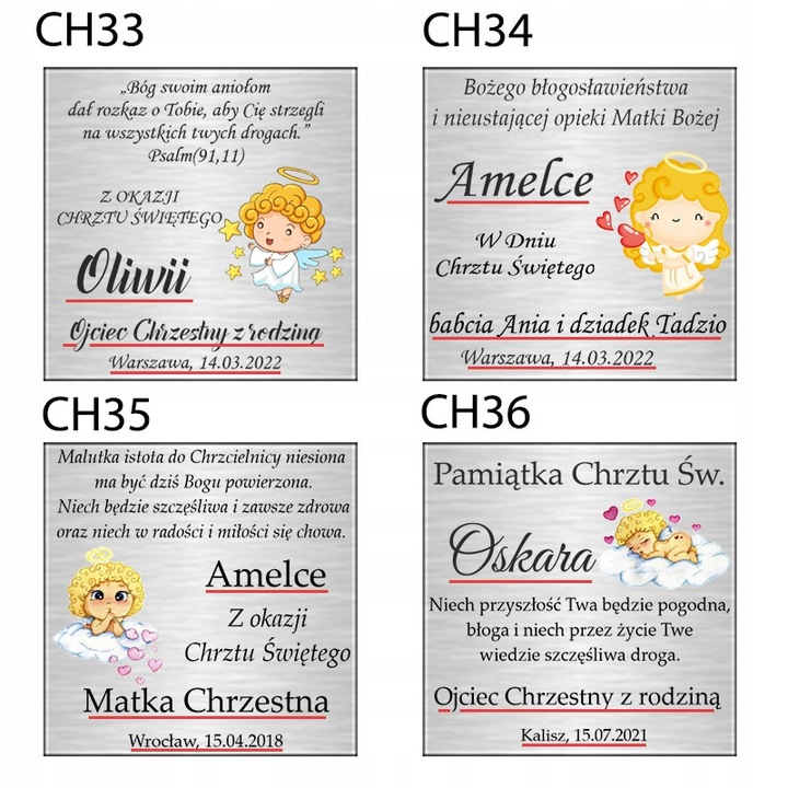 SREBRNY OBRAZEK PAMIĄTKA CHRZTU ŚWIĘTEGO ANIOŁEK ANIOŁ STRÓŻ CHRZEST GRAWER