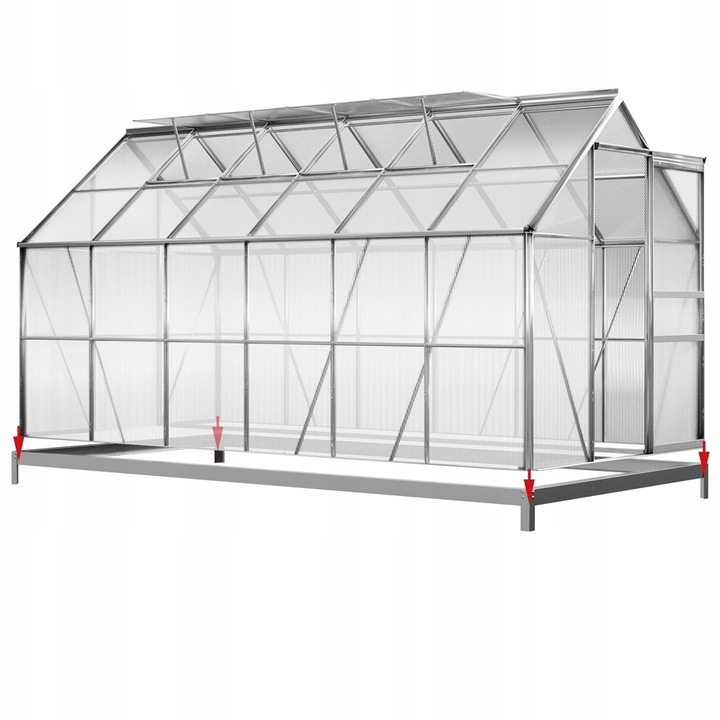 SZKLARNIA OGRODOWA z fundamentem 3x6 3,7 x 1,9m 7m2 ogród POLIWĘGLAN MOCNA