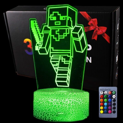 Lampka 3D nocna led usb + pilot Minecraft Gra