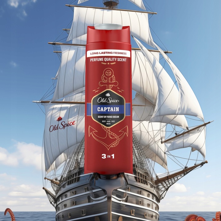 Old Spice Captain Żel męski pod prysznic i szampon 3w1, 6 x 400ml