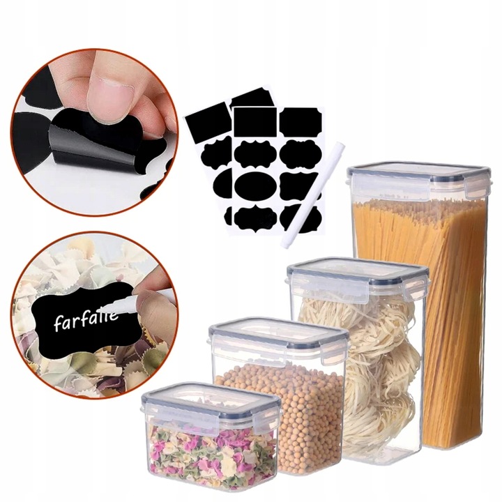 POJEMNIK SŁOIK PLASTIKOWY NA MAKARON KASZE PUDEŁKA NA ŻYWNOŚĆ 14szt