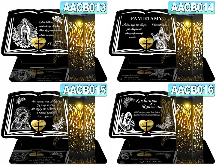 ZNICZ SOLARNY LED WIECZNY DLA TATY NA CMENTARZ GRÓB lampka Księga 3D