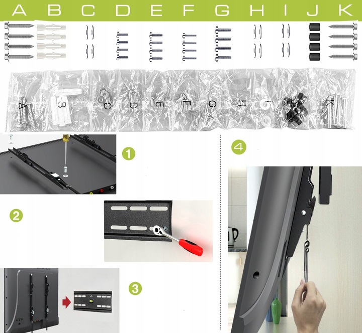 UCHWYT DO TELEWIZORA WIESZAK NA TV LCD UCHYLNY MOCNY 35-85 CALI KingMount