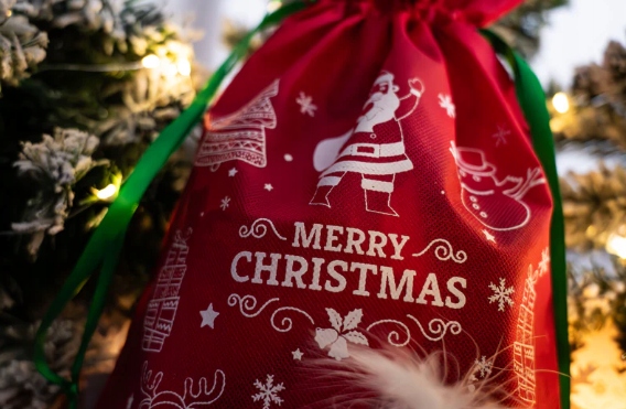 WOREK PREZENTY MIKOŁAJA świąteczny święta CZERWONY ZIELONY torebki 8szt