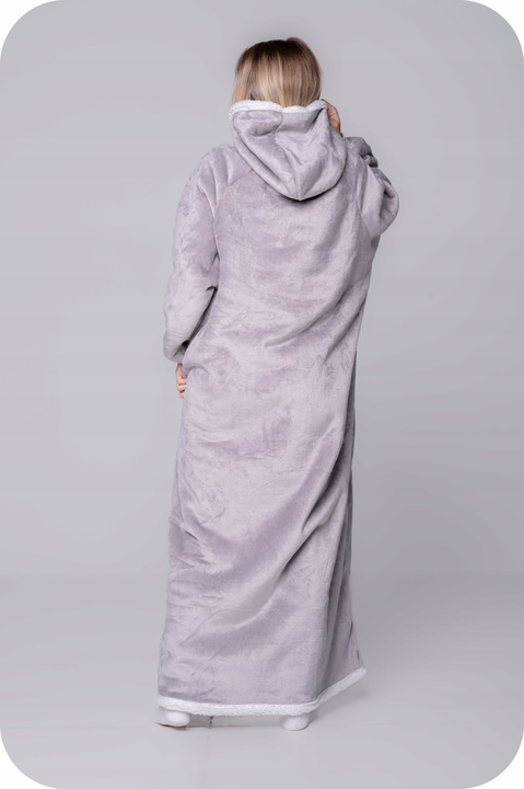 KOC BLUZA Oversize do Kostek Gruba KOCOBLUZA XXL SZARA Futrzak Bluzo