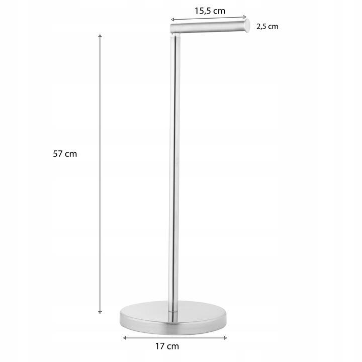 Stojak z uchwytem na papier toaletowy na 4 rolki do WC chrom srebrny