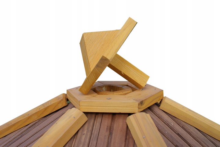 Duży Karmnik dla ptaków do stojaka drewno z wsypem KW62 antracyt-tik