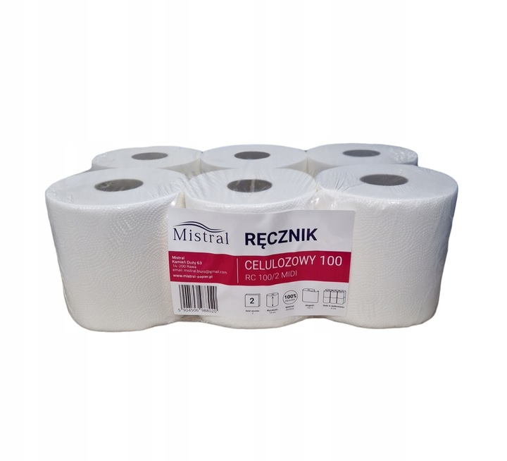 Ręcznik papierowy celuloza 100m x 6 szt.