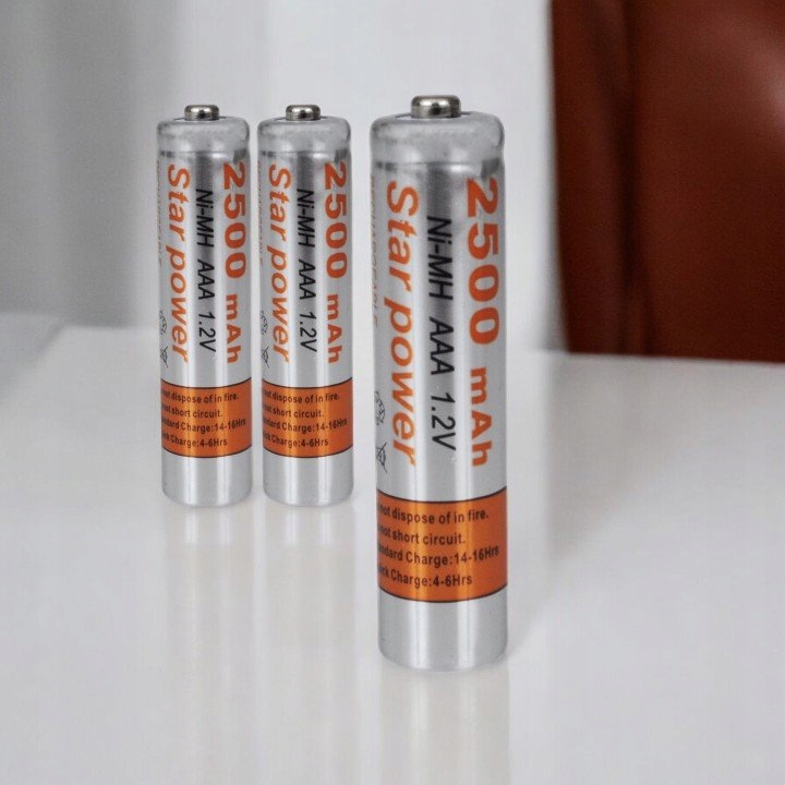 AKUMULATORKI AAA 2500mAh NiMH WYSOKA POJEMNOŚĆ DO RÓŻNYCH URZĄDZEŃ 4