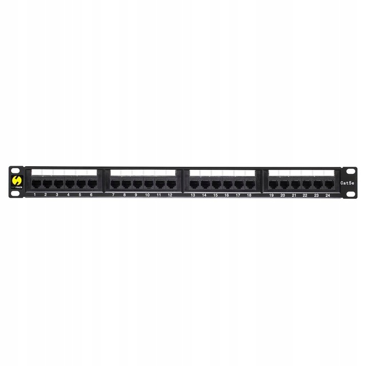 Patch panel RACK 19" 1U 24 porty kat. 5e UTP Netrack z półką patchpanel