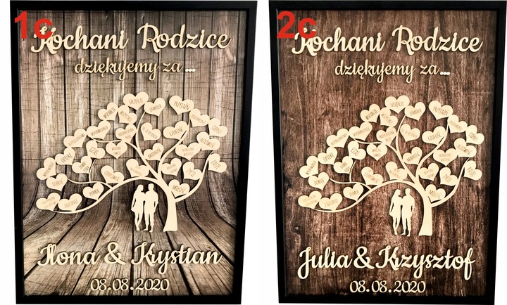 PODZIĘKOWANIE DLA RODZICÓW NA ŚLUB WESELE PREZENT MAMY TATY PAMIĄTKA DUŻA