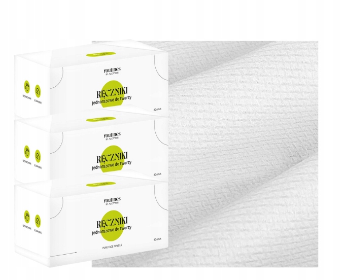 3x ROUTINES Ręczniki jednorazowe do demakijażu i oczyszczania twarzy