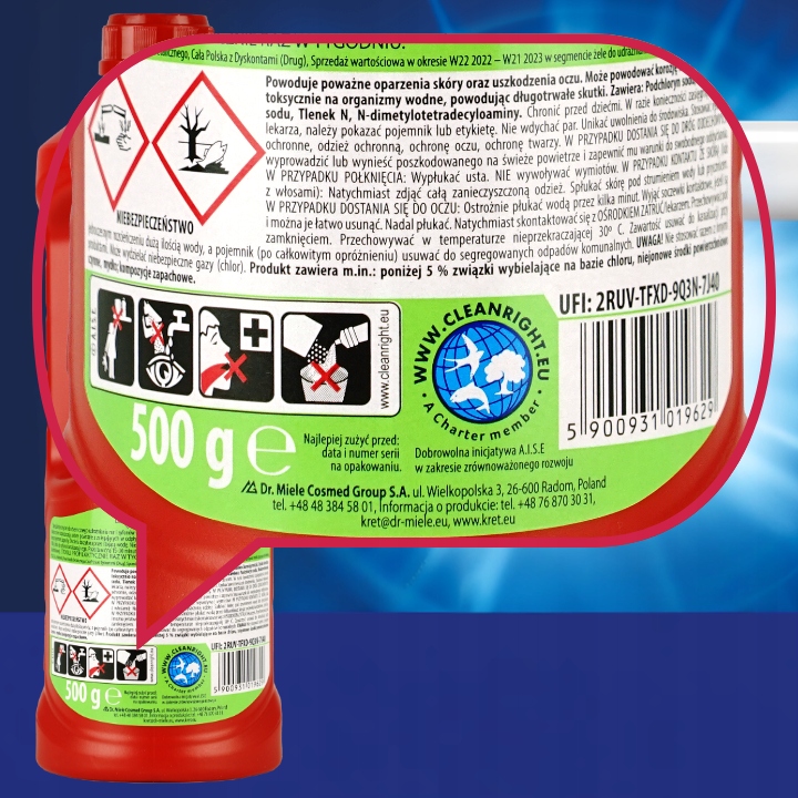 Kret Żel do Udrażniania Rur Kuchnia Łazienka Zestaw 1500g