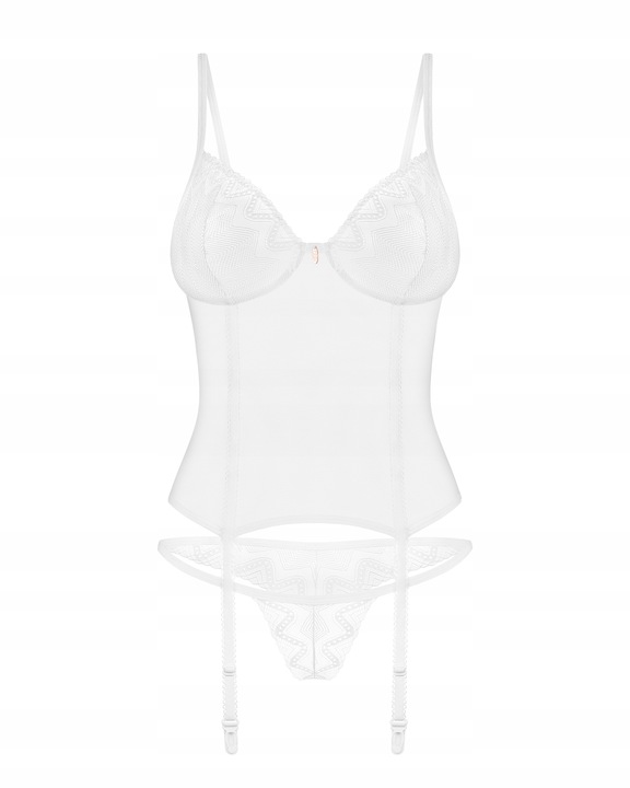 Obsessive Gorset i stringi Alissium biały XS/S