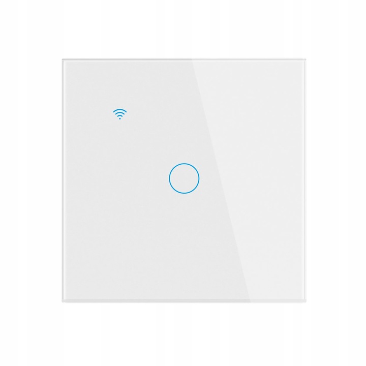 WŁĄCZNIK WYŁĄCZNIK ŚWIATŁA SZKLANY WIFI BIAŁY POJEDYNCZY 1G TUYA SMART ⌀60
