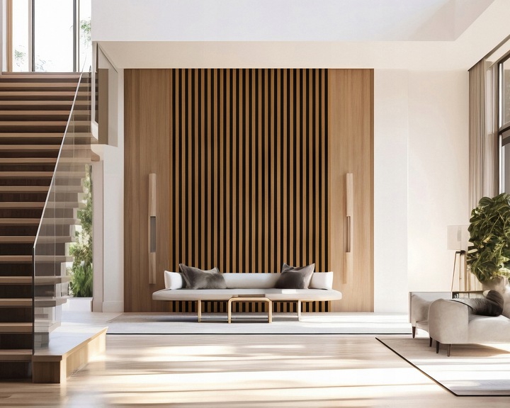 Lamele ścienne, akustyczne 54x260 cm na czarnym filcu Dąb i inne