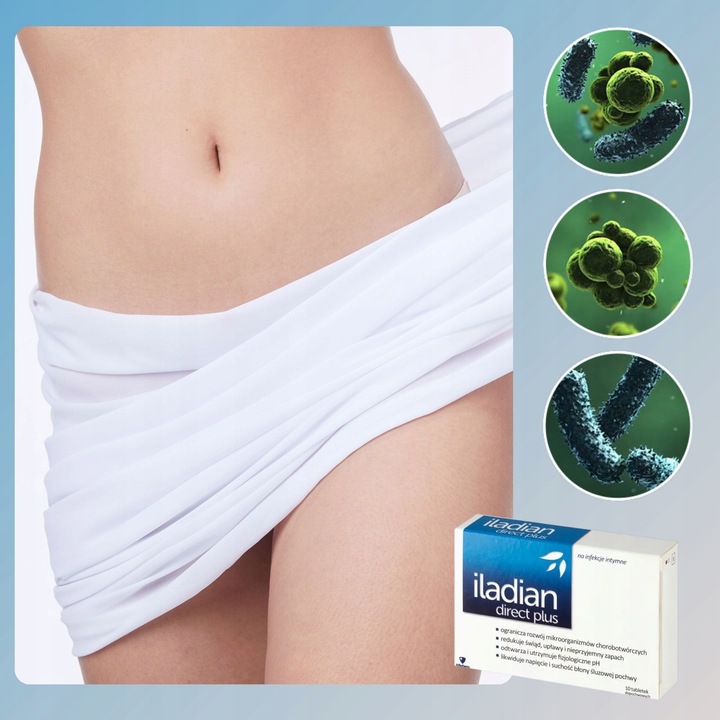 Iladian Direct Plus tabletki dopochwowe wsparcie przy infekcjach 10 tabl.