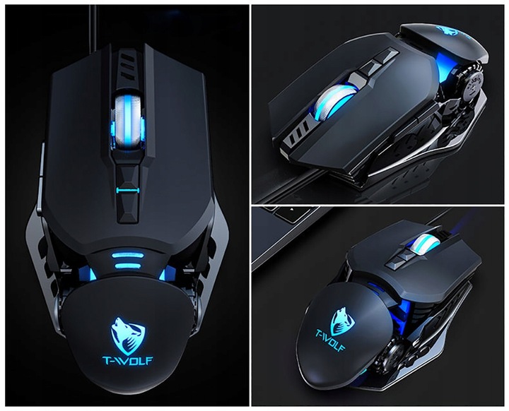 MYSZKA GAMINGOWA MYSZ DLA GRACZY LED RGB 6400DPI