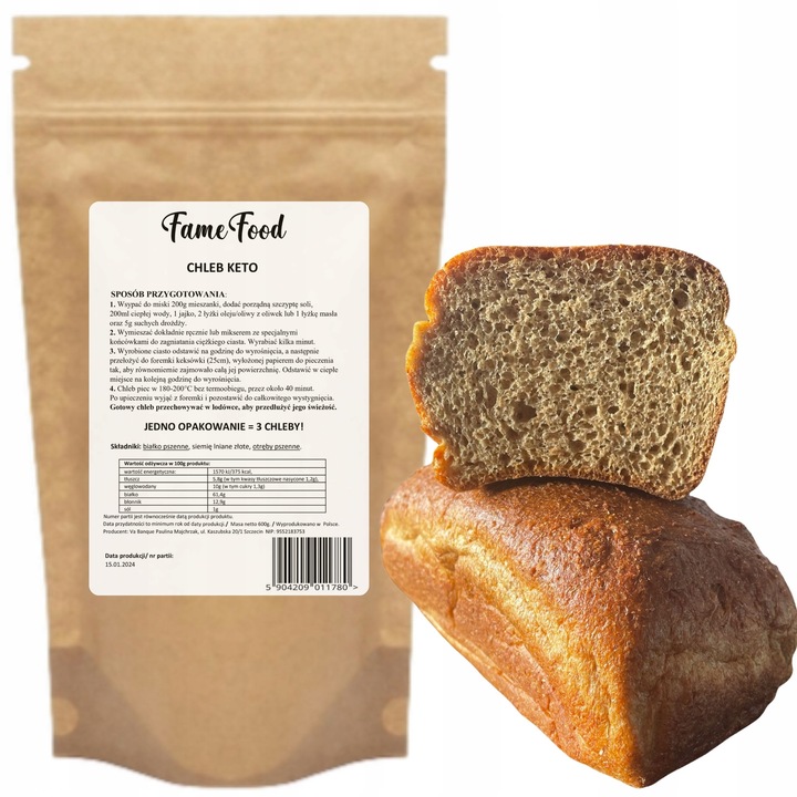 Mieszanka keto chlebowa 600g – wysokobiałkowa low-carb baza do wypieków