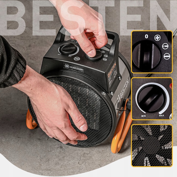 Nagrzewnica Elektryczna 3,5KW Termowentylator Dmuchawa Grzejnik