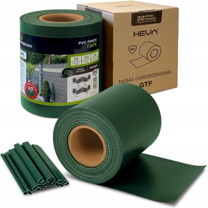 Taśma ogrodzeniowa ZIELONA 19cm x 35m mocna osłona ogrodzenie panelowe