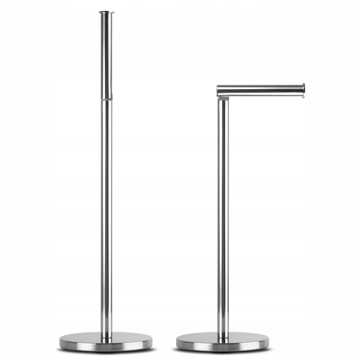 Stojak z uchwytem na papier toaletowy na 4 rolki do WC chrom srebrny