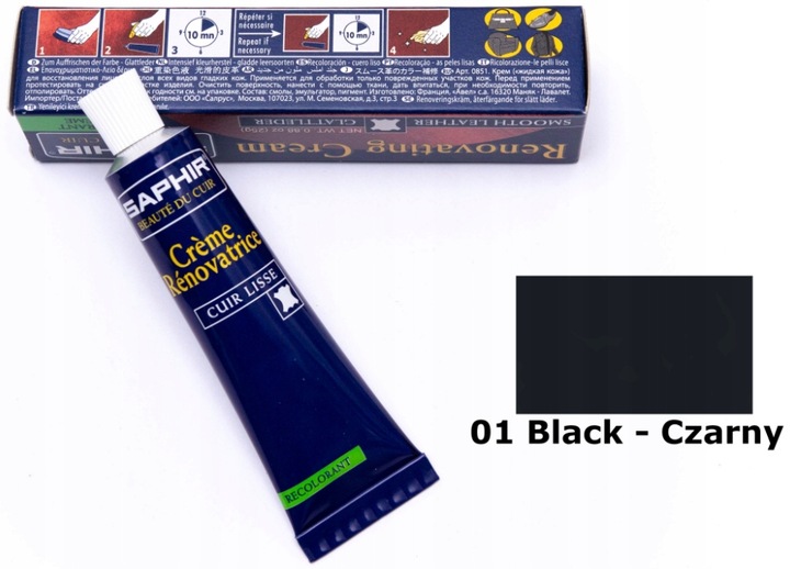 SAPHIR RENOVATING CREAM DO RENOWACJI SKÓR CZARNY