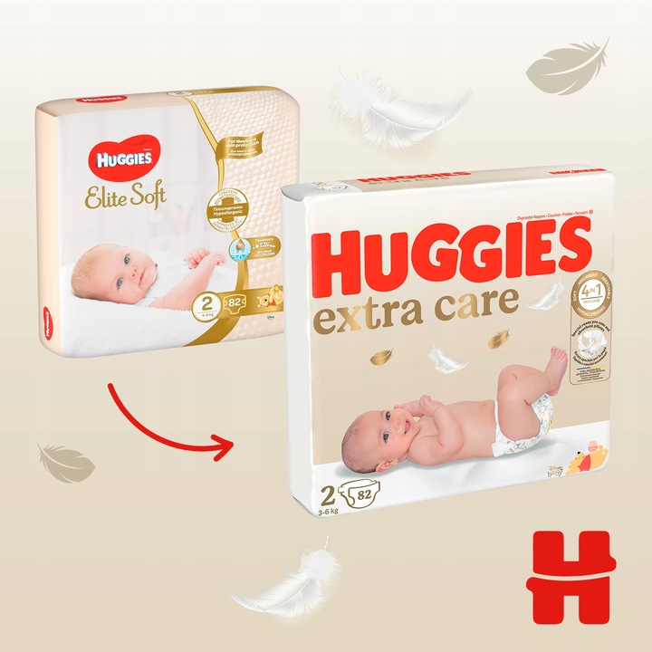 HUGGIES Extra Care (3-6kg) 82 szt