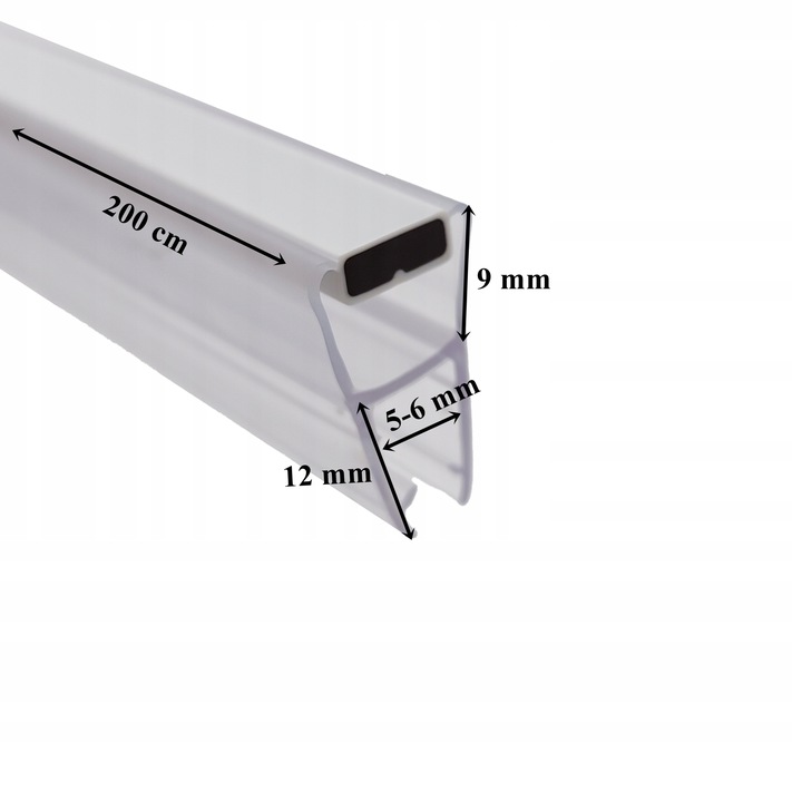 Uszczelka magnetyczna do kabiny drzwi boczna pionowa 5 6 mm 200 cm 2 m