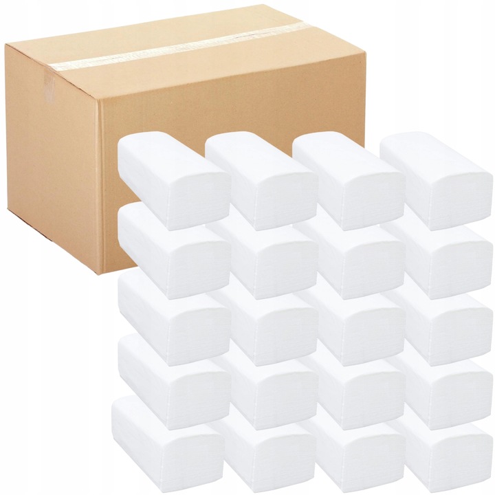 Ręczniki papierowe ZZ V białe celuloza 100% do podajnika 4000 sztuk