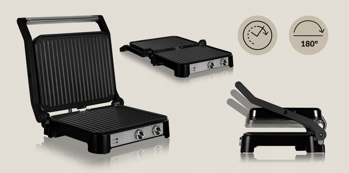 Grill elektryczny Kontaktowy OPIEKACZ Kanapek Panini DUŻY 2000W TIMER