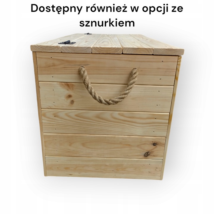 Skrzynia Kufer drewniany XL 80x37x40 ławka pojemnik ze schowkiem