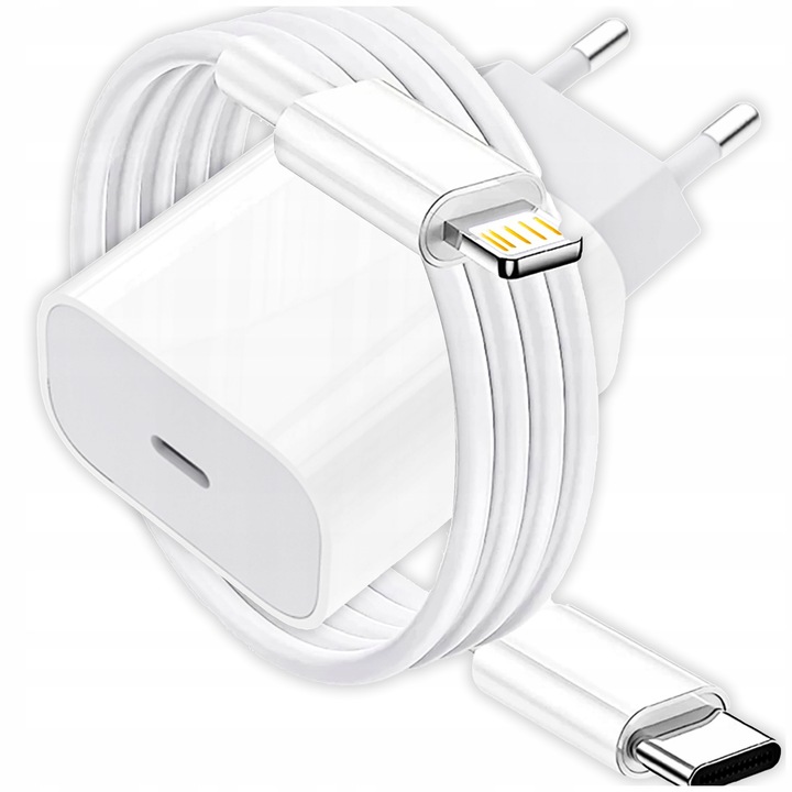 ZESTAW | SZYBKA ŁADOWARKA DO iPhone SIECIOWA USB TYPE-C + KABEL | 3000mA