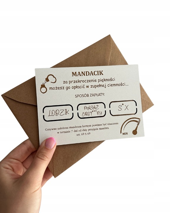 MANDACIK ZA PRZEKROCZENIE PIĘKNOŚCI zabawny prezent dla dziewczyny