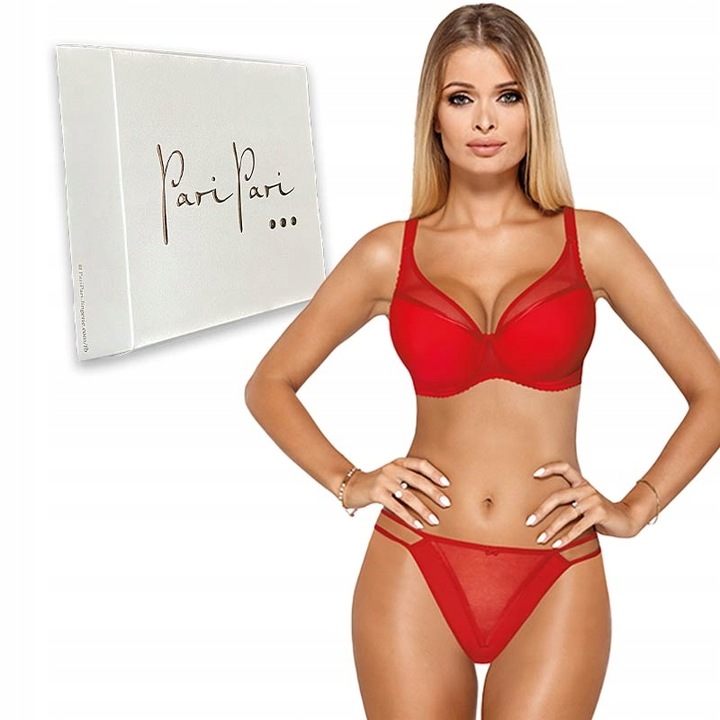 Biustonosz push-up PariPari Ellie czerwony 85F