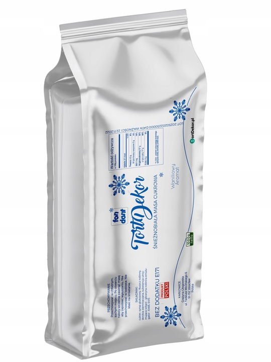 Lukier Plastyczny Masa Cukrowa ŚNIEŻNO BIAŁA 1kg