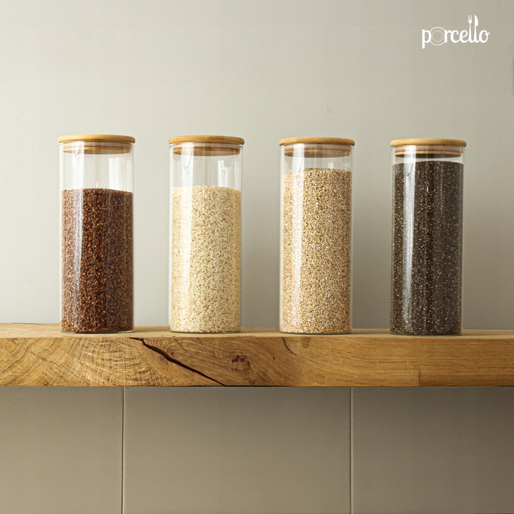 6 Pojemnik słoik szklany 1500ml kuchenny na produkty sypkie makaron żywność