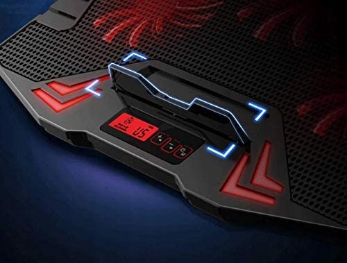 PODSTAWKA CHŁODZĄCA POD LAPTOPA Z WYŚWIETLACZEM LED REGULACJA 9-17" MOCNA