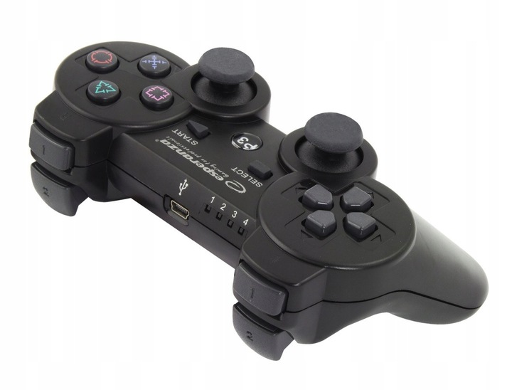 BEZPRZEWODOWY GAMEPAD BLUETOOTH PAD PS3 WIBRACJA CZARNY ESPERANZA MARINE