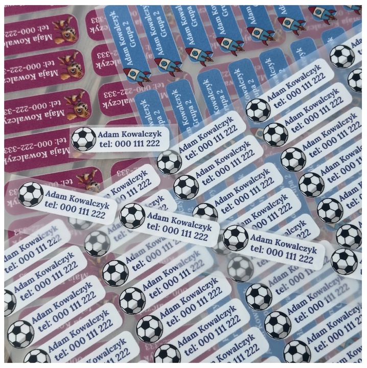 Naprasowanki Metki imienne dla SENIORÓW Imienniki na ubrania Zestaw 60