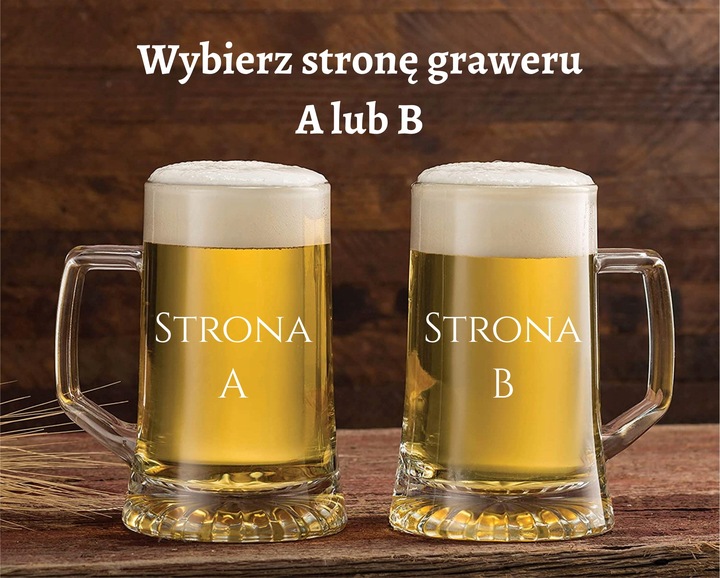 KUFEL DO PIWA Z GRAWEREM 660 ml URODZINY PREZENT DZIEŃ OJCA KAWALERSKI