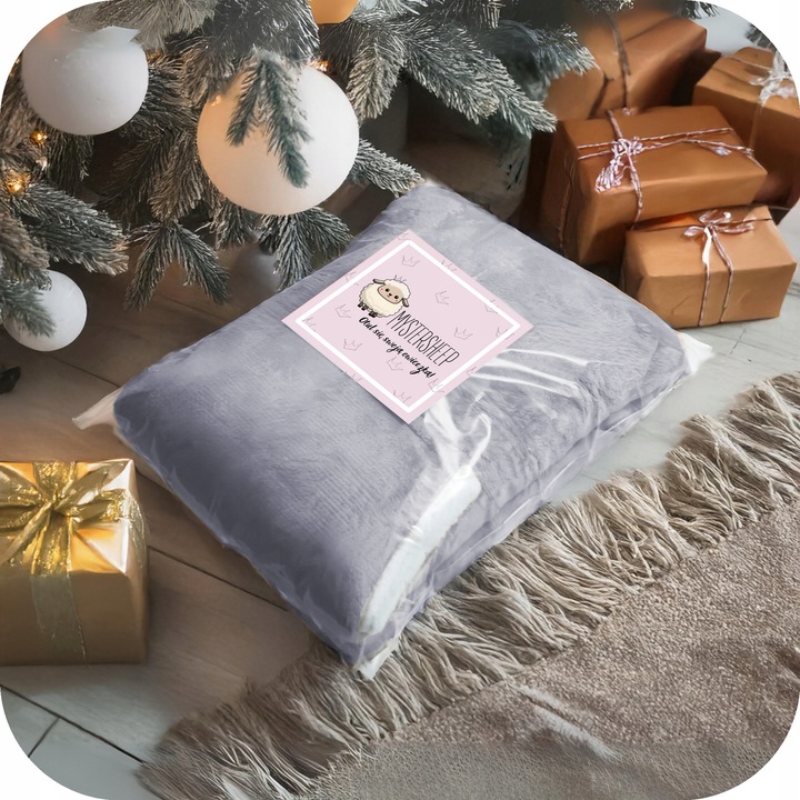 KOC BLUZA Oversize do Kostek Gruba KOCOBLUZA XXL SZARA Futrzak Bluzo